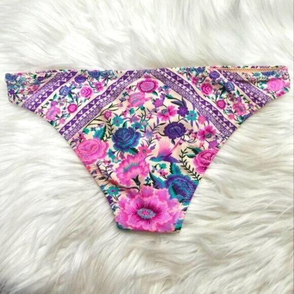 Spell ✦ Babushka Cheeky Bikini Bottoms ✦ Rare 2016 Pink Purple Floral XS Swim - Picture 4 of 11